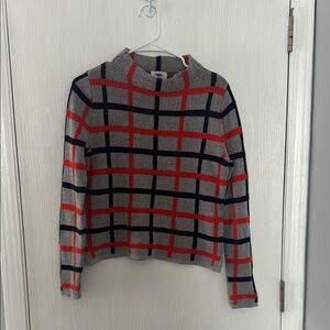 Plaid Patterned Sweater - Red and Black